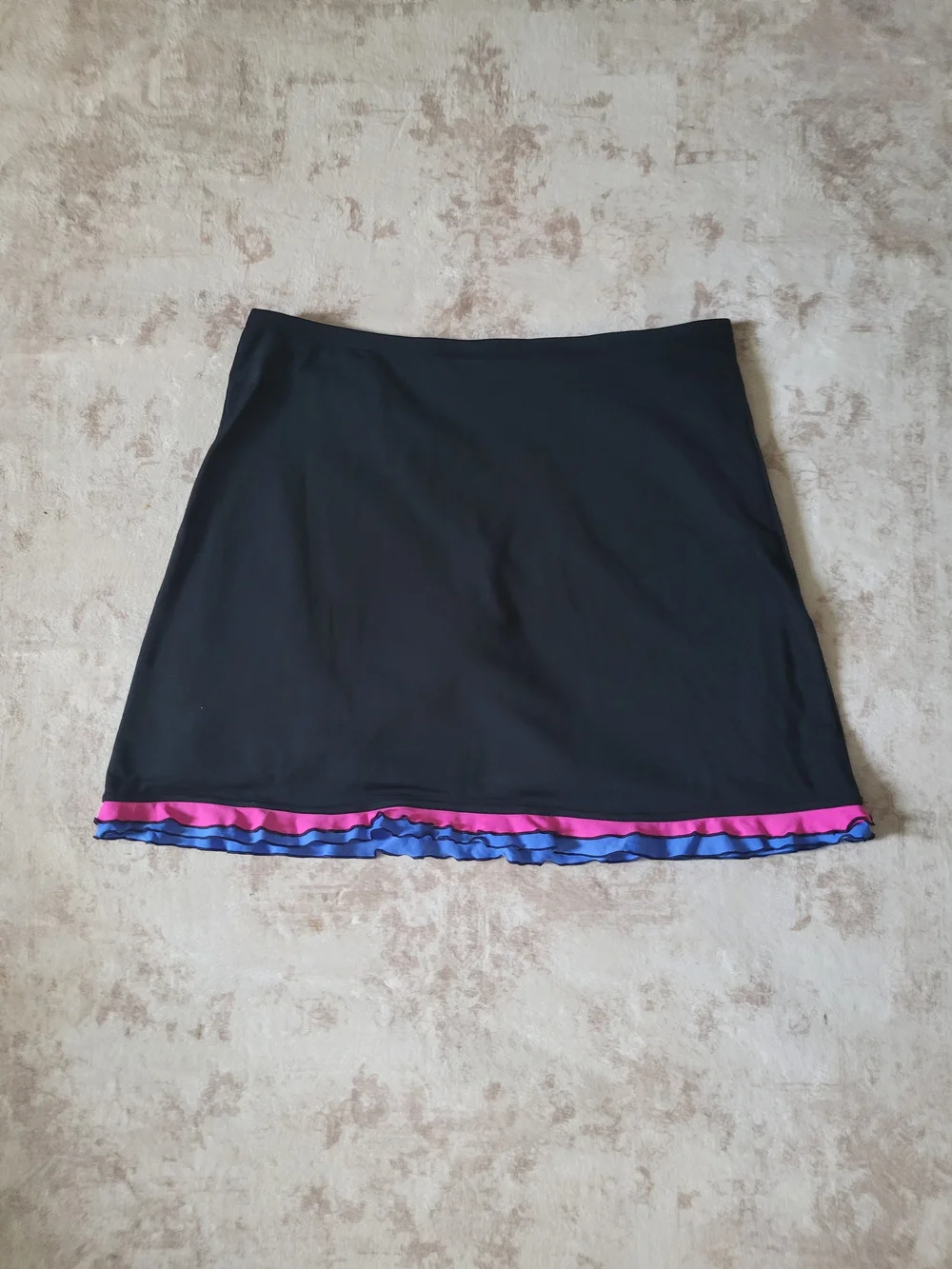 Women’s Black Skirt with Pink & Blue Trim Swimwear